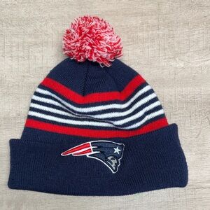 Kids' Navy and Red Pom-Pom Beanie
